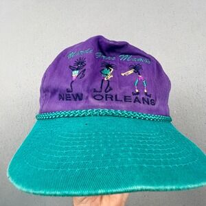 Cobra Caps Mardi Gras Mambo Hat Mens OSFA Purple New Orleans Vintage Snapback
